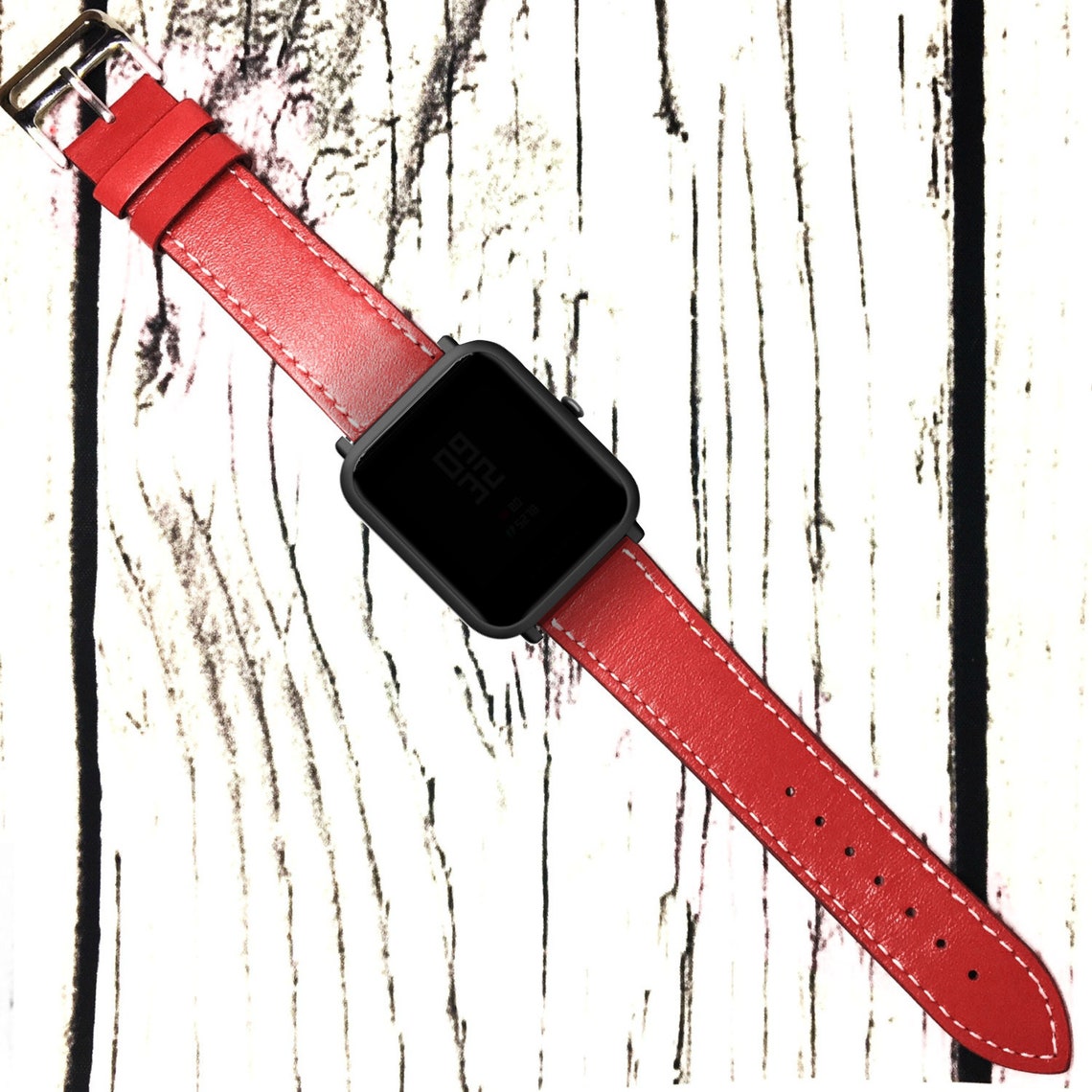 Amazfit Bip Watch Straps Genuine Leather Red 20mm Xiaomi | Etsy