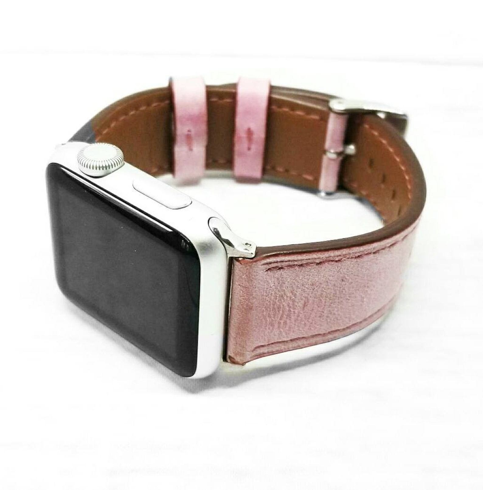 Pink Apple Watch Band Genuine Leather 38mm iWatch Straps For Etsy