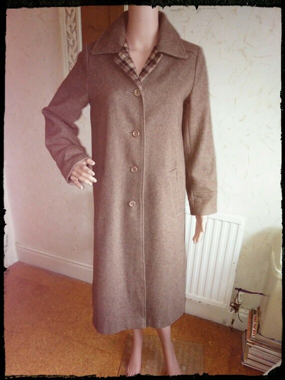 True Vintage Boiled Wool Coat. Uk Size 10/ Light b