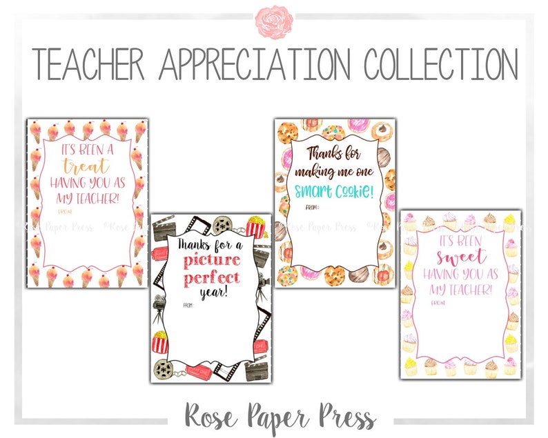 End of School Thanks for a Picture Perfect Year Movie Gift Tag End of Year Teacher Gift Teacher Appreciation Movie Gift Card Holder