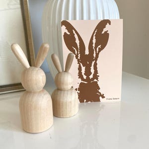 Osterkarten Set – 3x „Frohe Ostern" Hase Postkarte A6 – Minimalistisch, Naturpapier, Ostergruß, Frühlingskarte, Osterdeko