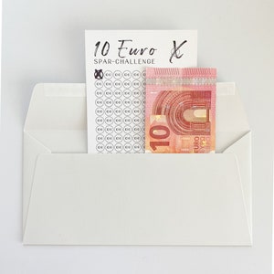 Karte Spar-Challenge mit 10 Euro Scheinen - Tracke und visualisiere Deinen Fortschritt
