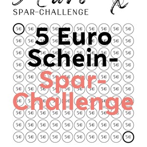 Spar-Challenge mit 5 Euro Scheinen - Tracke und visualisiere Deinen Fortschritt