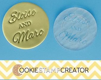 Custom Wedding Cookie Stamp: Personalised Fondant Embosser