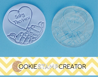 Custom New Baby Cookie Stamp: Personalised Baby Shower Embosser
