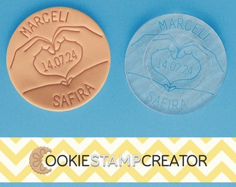 Custom Wedding Cookie Stamp: Personalised Fondant Embosser