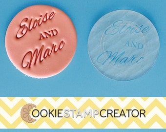 Custom Wedding Cookie Stamp: Personalised Fondant Embosser