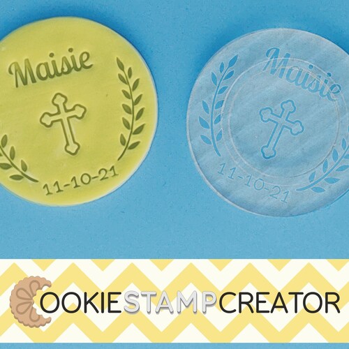 Custom Cookie Stamp With Hearts Personalised Cookie and Etsy