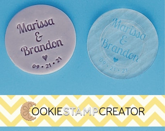 Custom Wedding Cookie Stamp: Personalised Fondant Embosser
