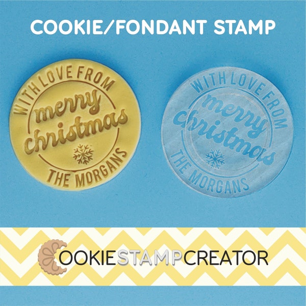 Custom Christmas Cookie Stamp for Xmas Seasonal Personalised Cookie Stamp