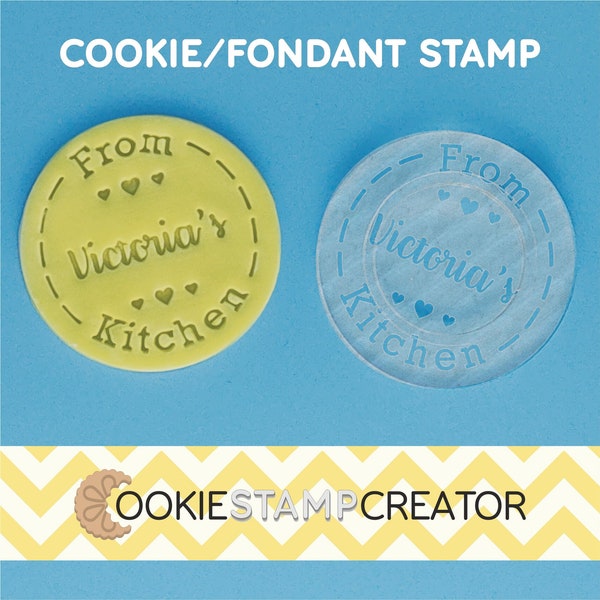 Custom Cookie Stamp From YOUR NAME's Kitchen Personalised Cookie Stamp and Fondant Embosser