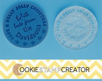 Custom Christmas Cookie Stamp: Personalised Fondant Stamp