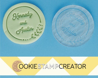 Custom Names Wedding Cookie Stamp With Names or Custom Text Personalised Cookie and Fondant Stamp