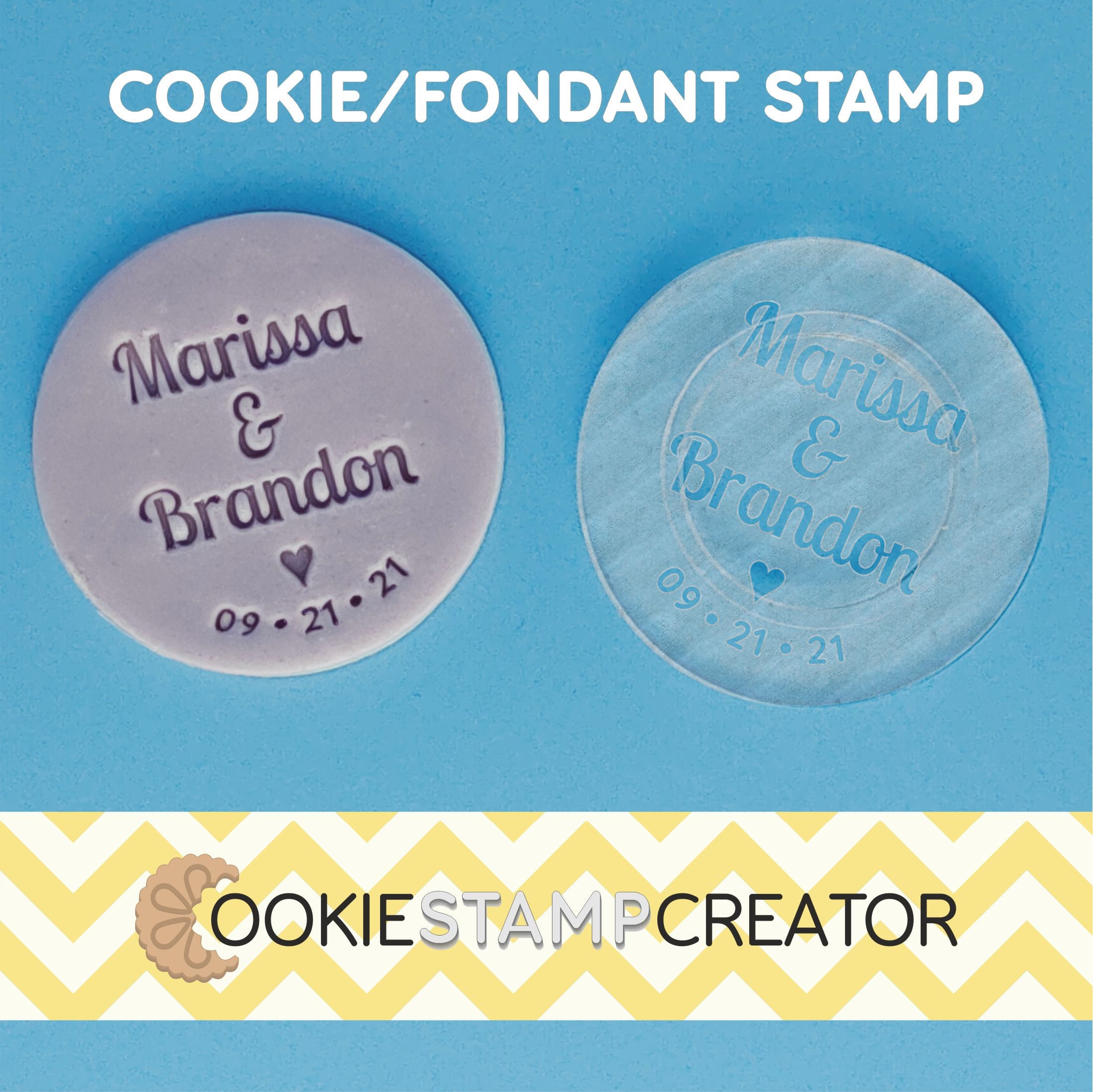 Custom Cookie Stamp for Wedding Personalised Cookie and Etsy