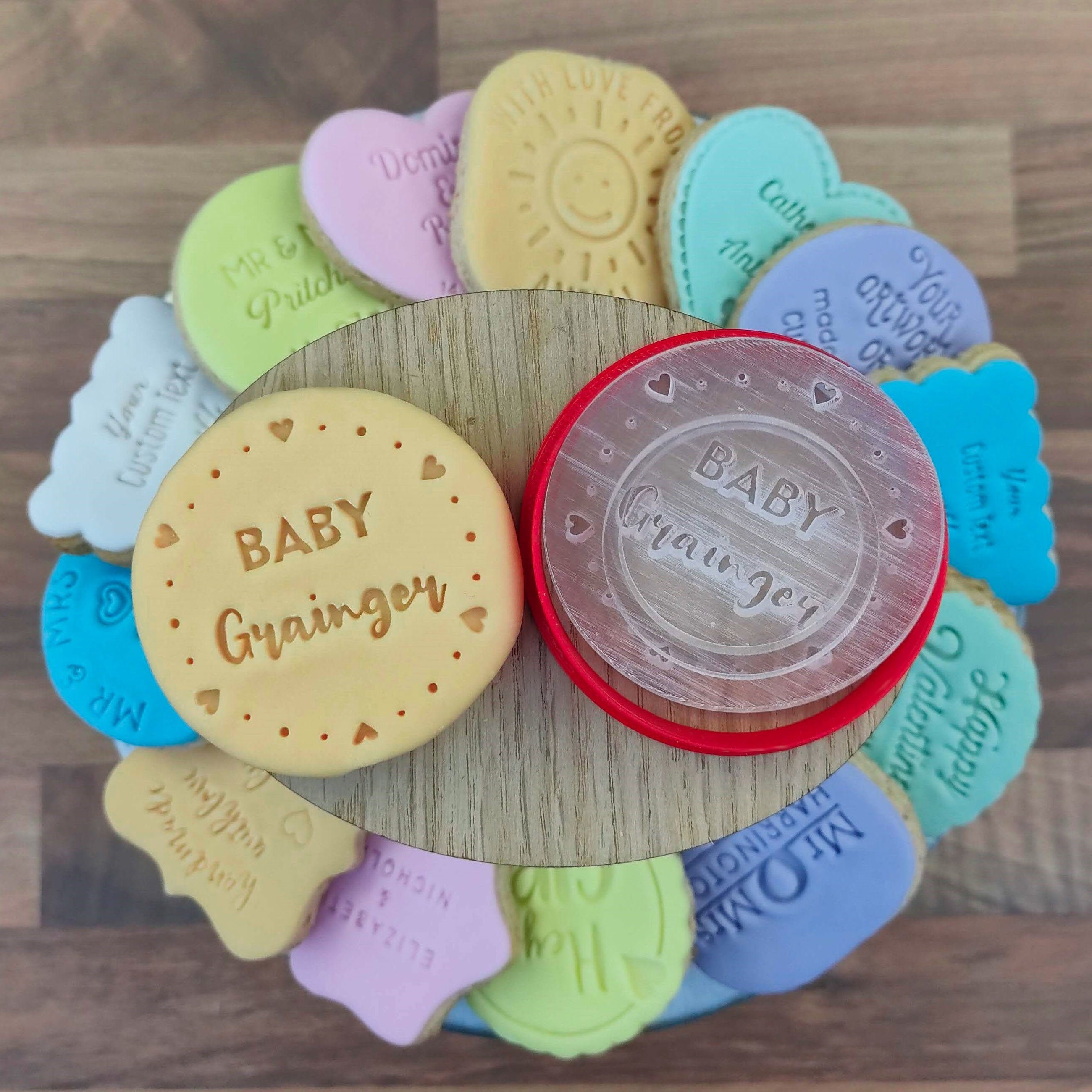Custom New Baby Cookie Stamp Personalised Baby Shower Cookie Etsy