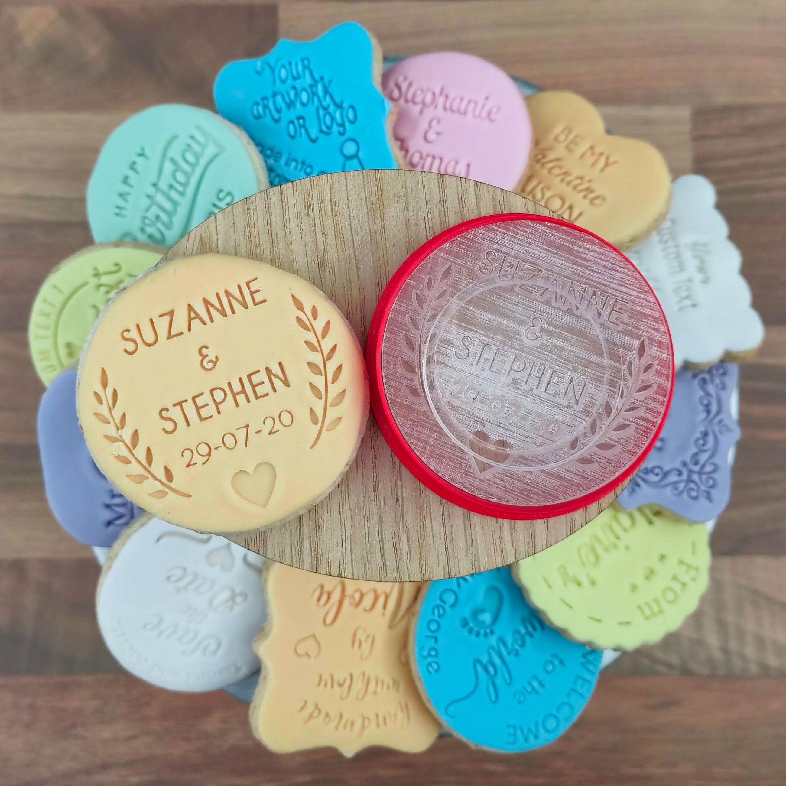 Custom Wedding Cookie Stamp Couples Personalised Wedding Etsy