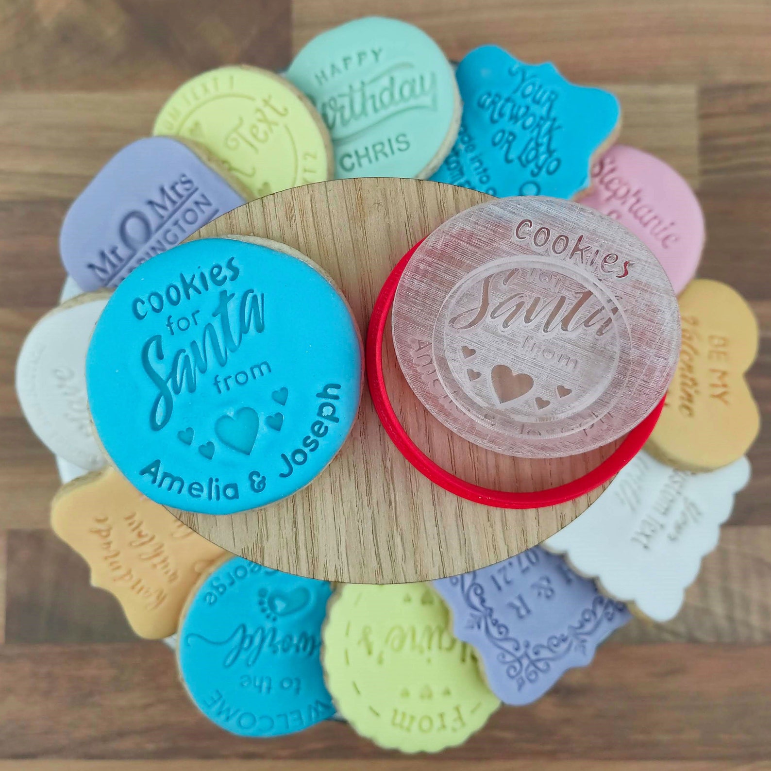 Custom Christmas Cookie Stamp Personalised Cookies for Santa Etsy UK