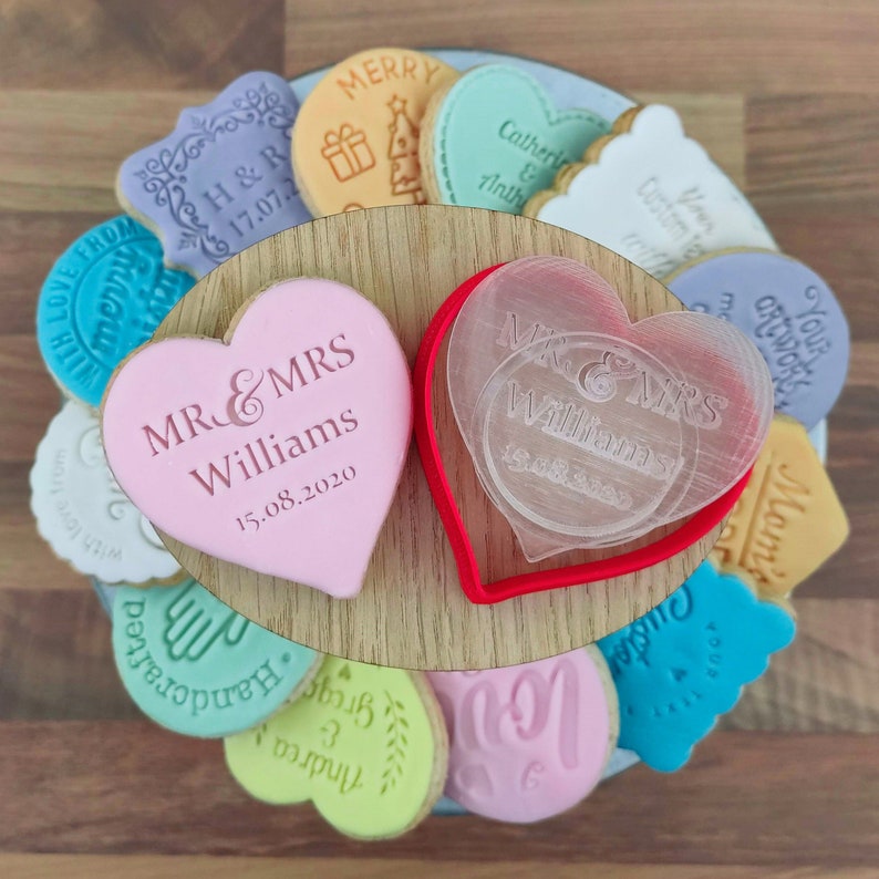 Custom Mr & Mrs Cookie Stamp for Wedding Personalised Cookie Etsy UK