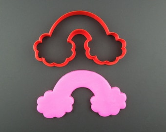 Rainbow Cookie Cutter 3D Printed Rainbow and Cloud Cookie and Fondant Cutter - Gift for Bakers