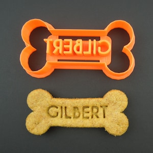 Dog Bone Cookie Cutter 3D Printed Personalised Pet Treat Your Dog Name - Pet Gift - Gift for Bakers - Dog Cookie