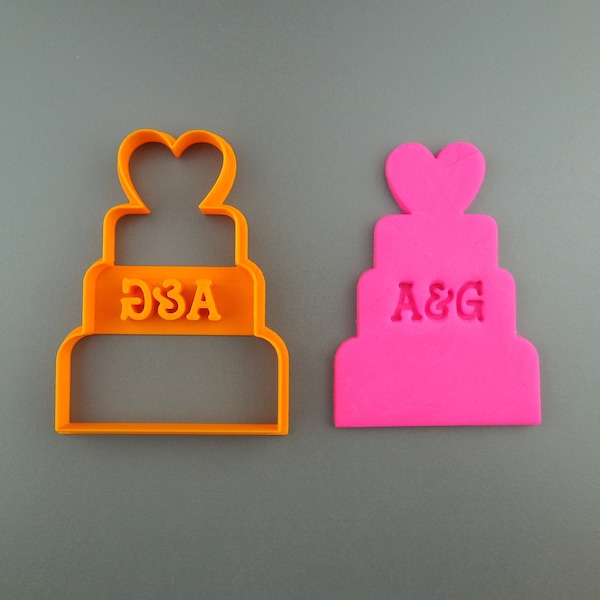 Custom Wedding Cake Cookie Cutter: Personalised Initials, Valentine's Gift