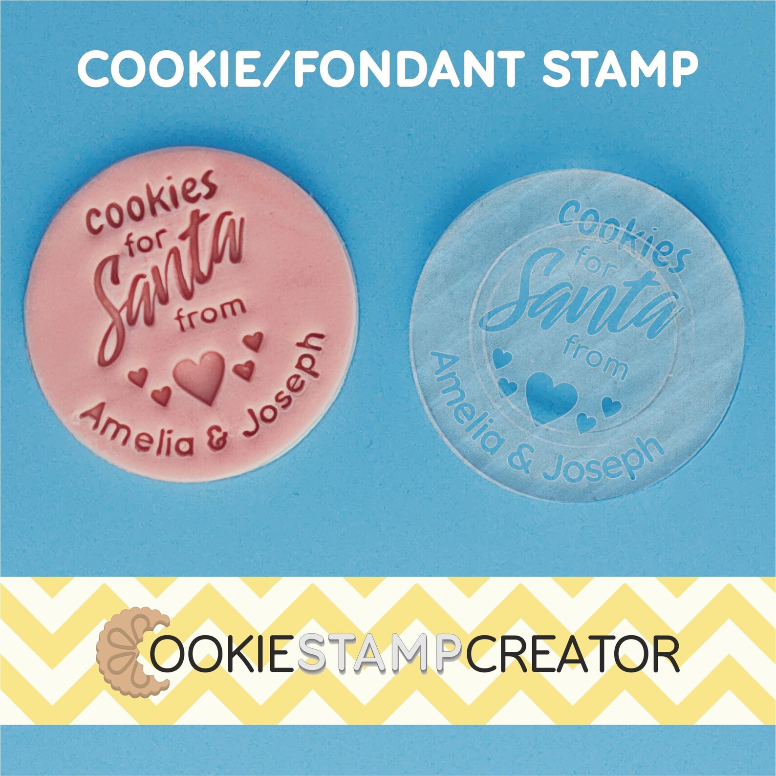 Custom Christmas Cookie Stamp Personalised Cookies For Santa Etsy