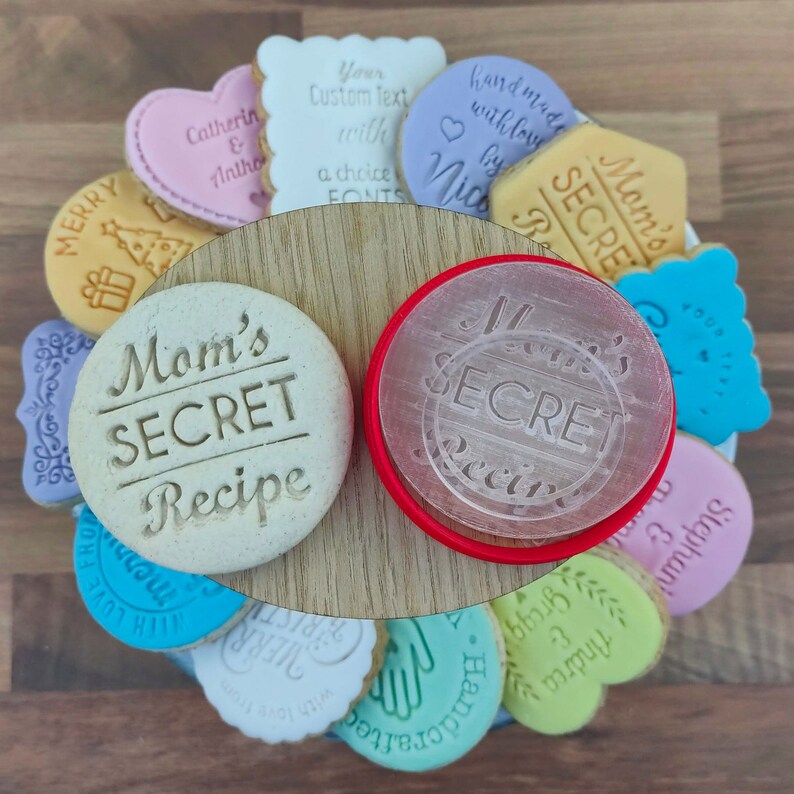 Custom Personalised Cookie Stamp Secret Recipe Personalised Etsy