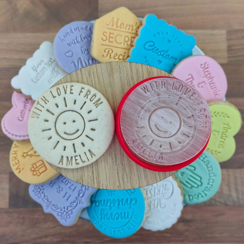 Custom Cookie Stamp With Love From Personalised Cookie Stamp Etsy