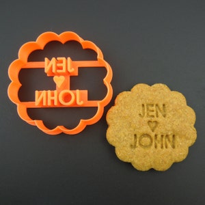 Benutzerdefinierte Cookie Cutter Blume 3D Gedruckt Personalisierte Cookie Cutter Paare Valentinstag Cookie Cutter Hochzeit und Jahrestag - Geschenk für Bäcker