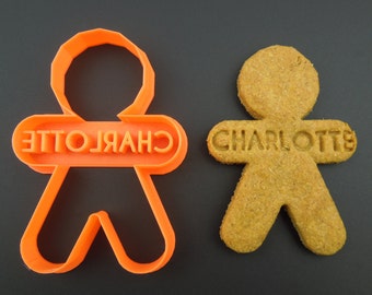 Custom Cookie Cutter Gingerbread Man 3D Printed Personalised Christmas Cookie Cutter Your Name - Gift for Bakers