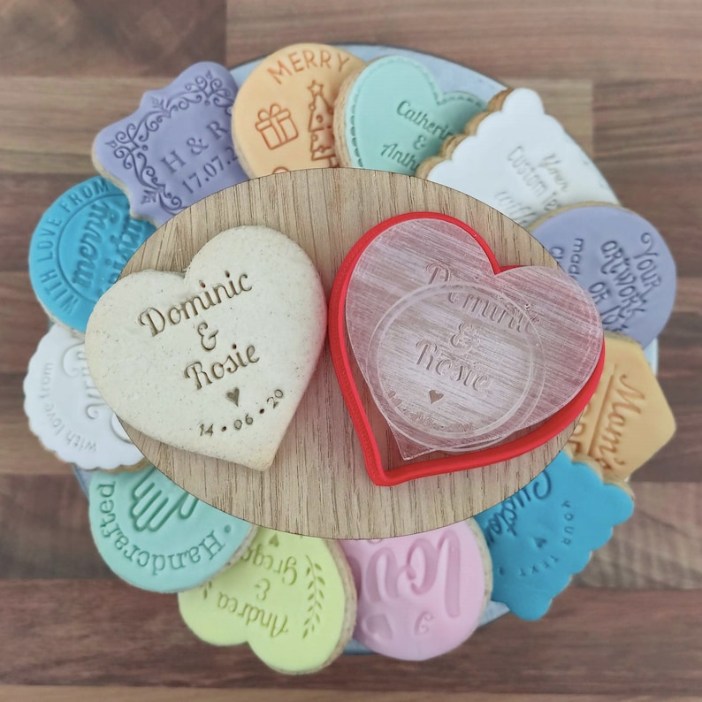 Custom Heart Cookie Stamp for Wedding Personalised Cookie and Etsy UK