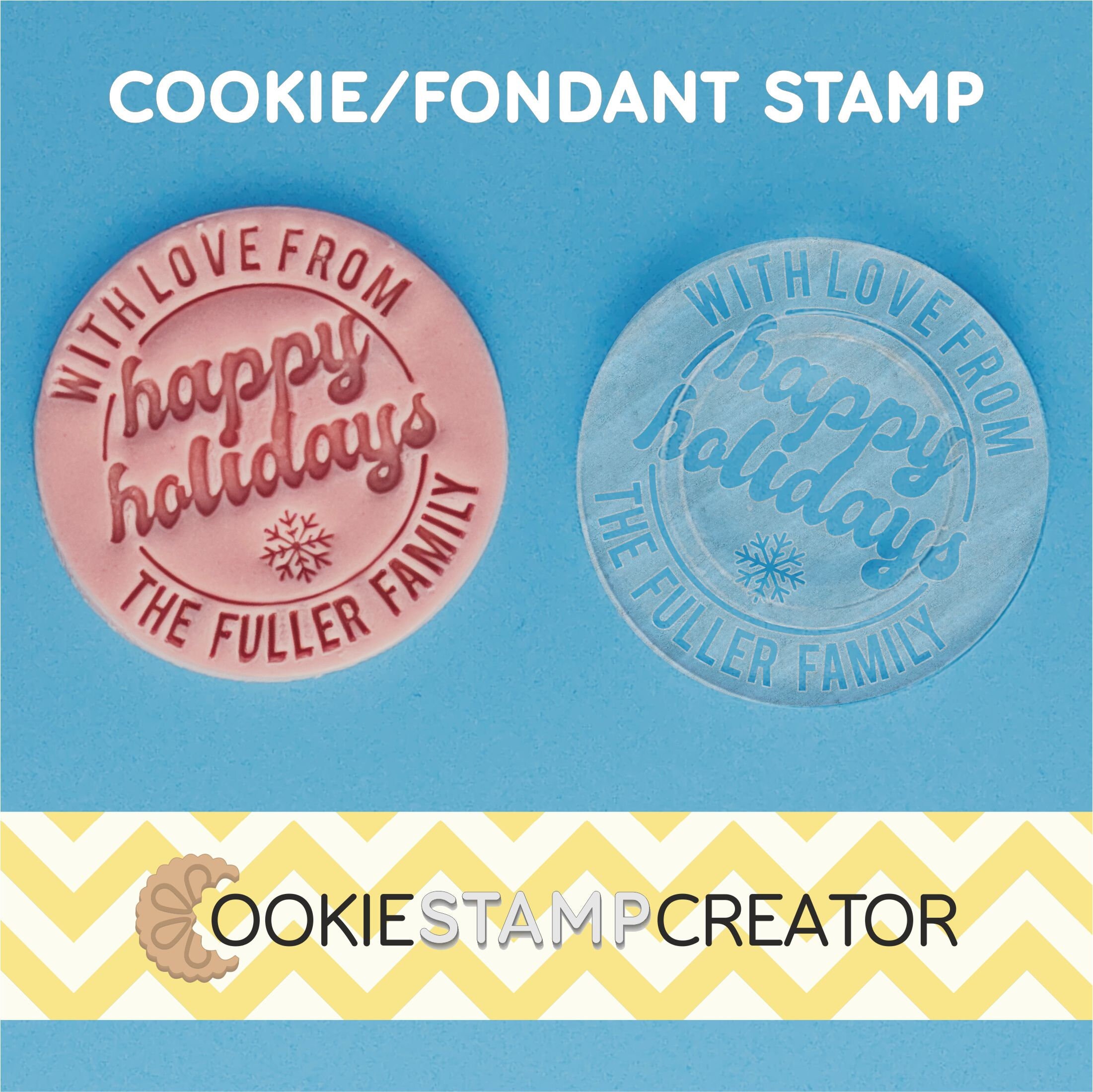 Custom Christmas Cookie Stamp for Holidays Xmas Seasonal Etsy