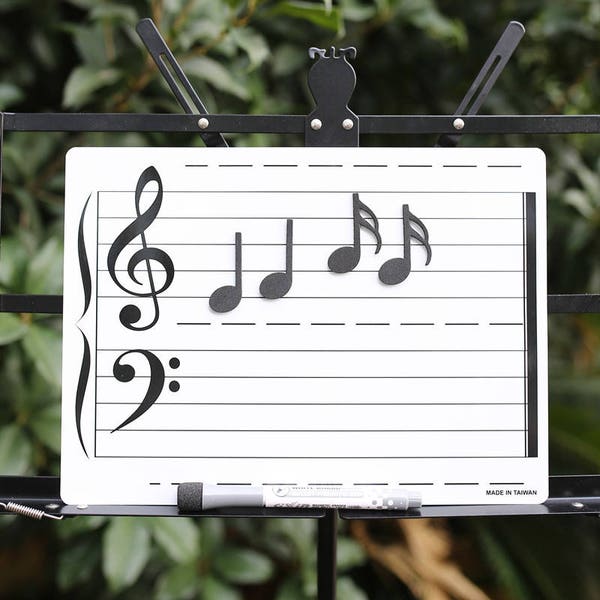 Apprenez à lire de la musique Ensemble de tableau blanc portable recto-verso pour le personnel avec note de musique magnétique Outils pour professeur de musique