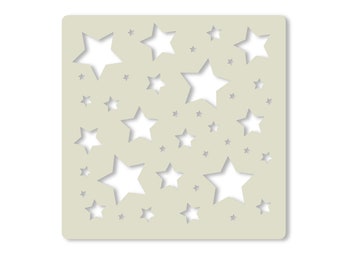 Stars Bonanza Crafting Stencil 14cm x 14cm Washable and Reusable