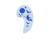 Halloween Scene Face Painting Stencil approx 12cm x 8cm Washable and Reusable