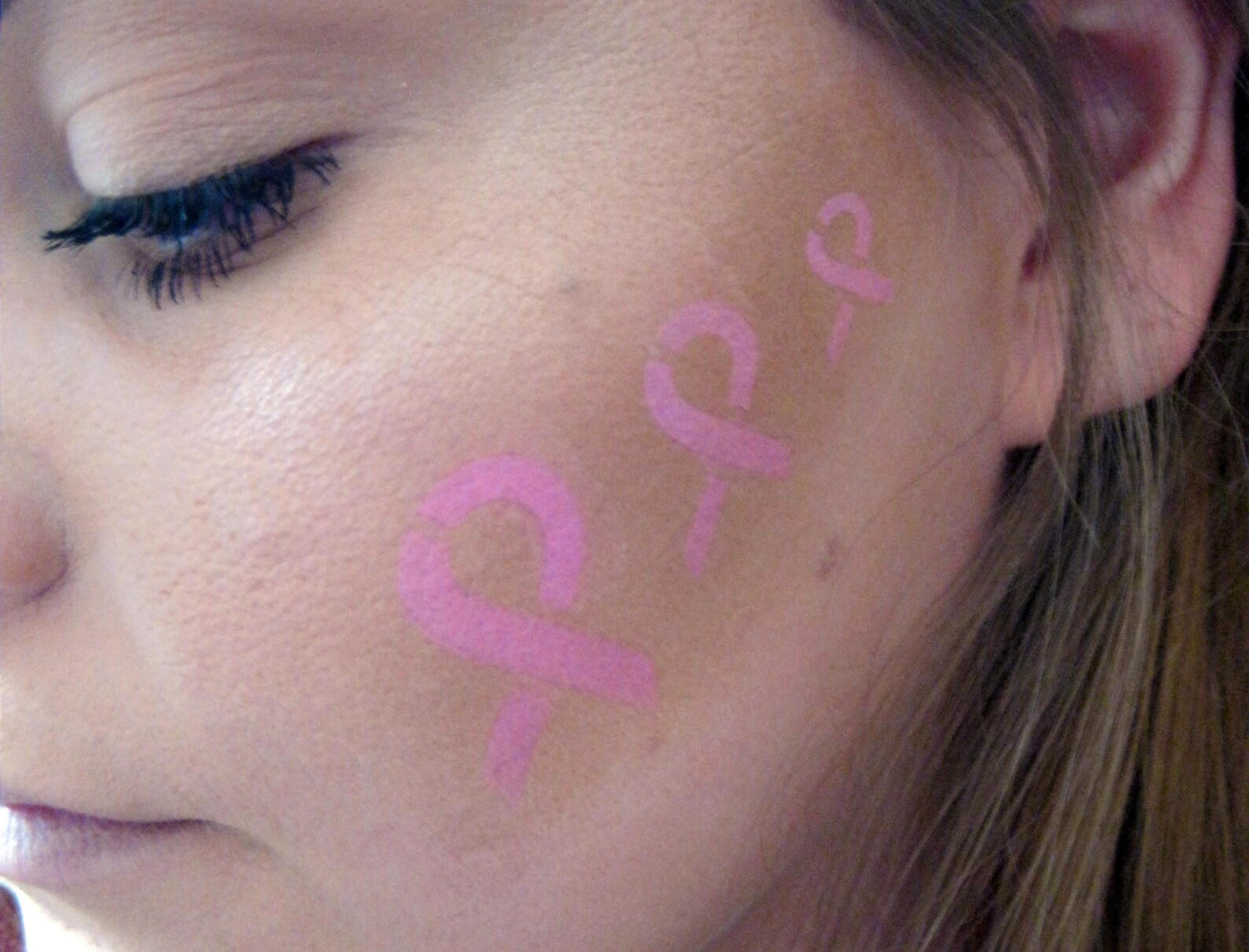 Pink Ribbon Breast Cancer Awareness Face Paint Stencil 8cm X Etsy UK
