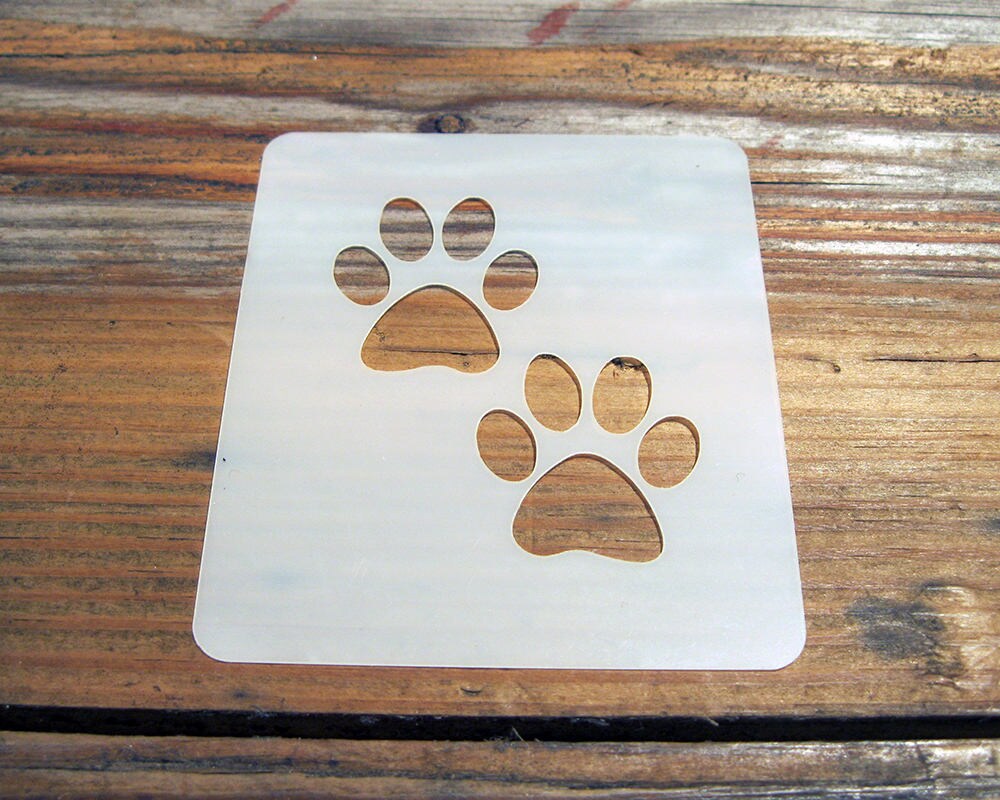 Paw Prints Face Painting Crafting Card Making Stencil 6cm X 7cm ...