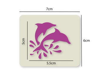 Dolphins Face Painting Crafting Card Making Stencil 7cm x 6cm 190micron Washable Reusable Mylar