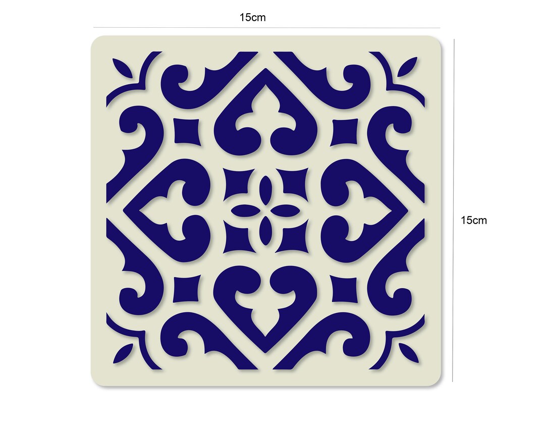 Moroccan Design Tile Crafting Stencil Upcycle Washable Reusable Mylar ...