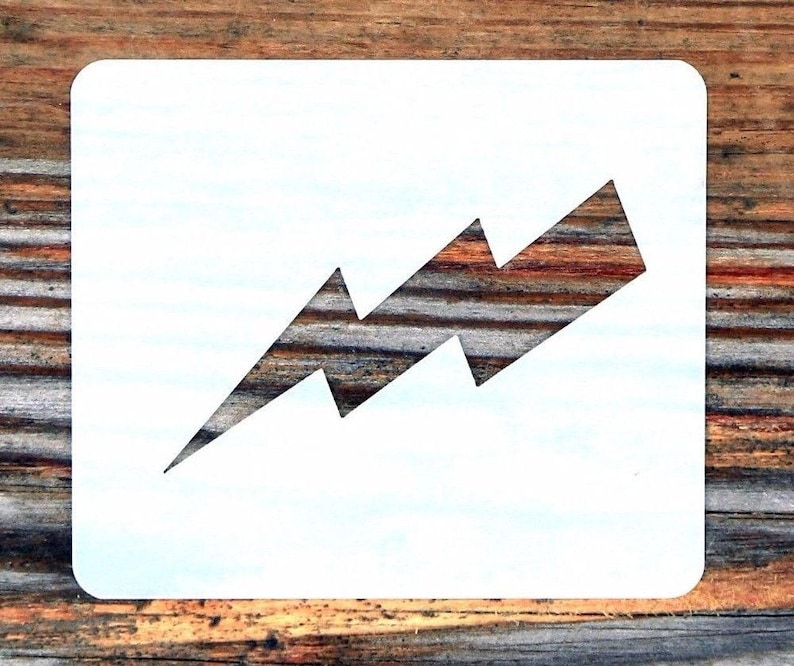 Lightning Bolt Face Painting Crafting Card Making Stencil 6cm x 7cm 190micron Washable and Reusable image 5