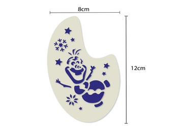 Snowman Face Painting Crafting Card Making Stencil approx 12cm x 8cm Washable and Reusable