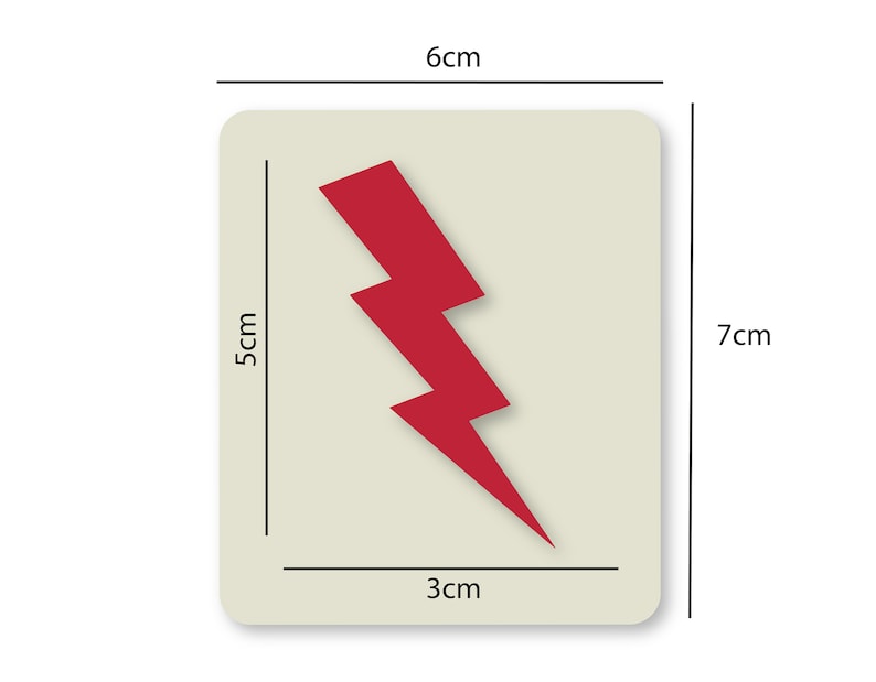 Lightning Bolt Face Painting Crafting Card Making Stencil 6cm x 7cm 190micron Washable and Reusable image 1