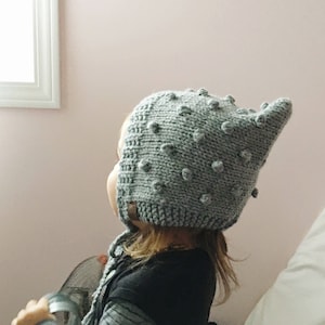 DESIGN YOUR OWN - Bobble Bonnet - Knit Pixie Bonnet - Custom Colours