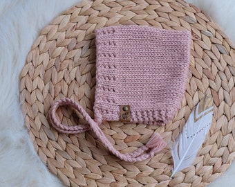 Luxe Cotton Merino Wool Blend Knit Pixie Bonnet