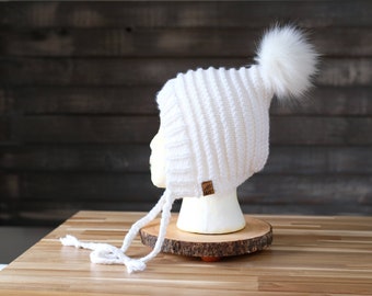 Baby and Kids Big Pom Knit Pixie Bonnet {Custom Order}