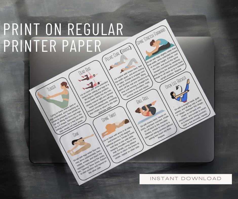 Virtual Exercise Cards Workout Cards: Pilates Fitness Exercise Templates (digital Download ...
