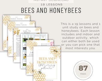 Unit Study on Bees and Honeybees, Instant Download, Protect the Bees