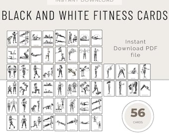 Workout Cards: Fitness Exercise Templates (Digital Download), Stretches, Cardio, Weights, Fitness Coach Resource
