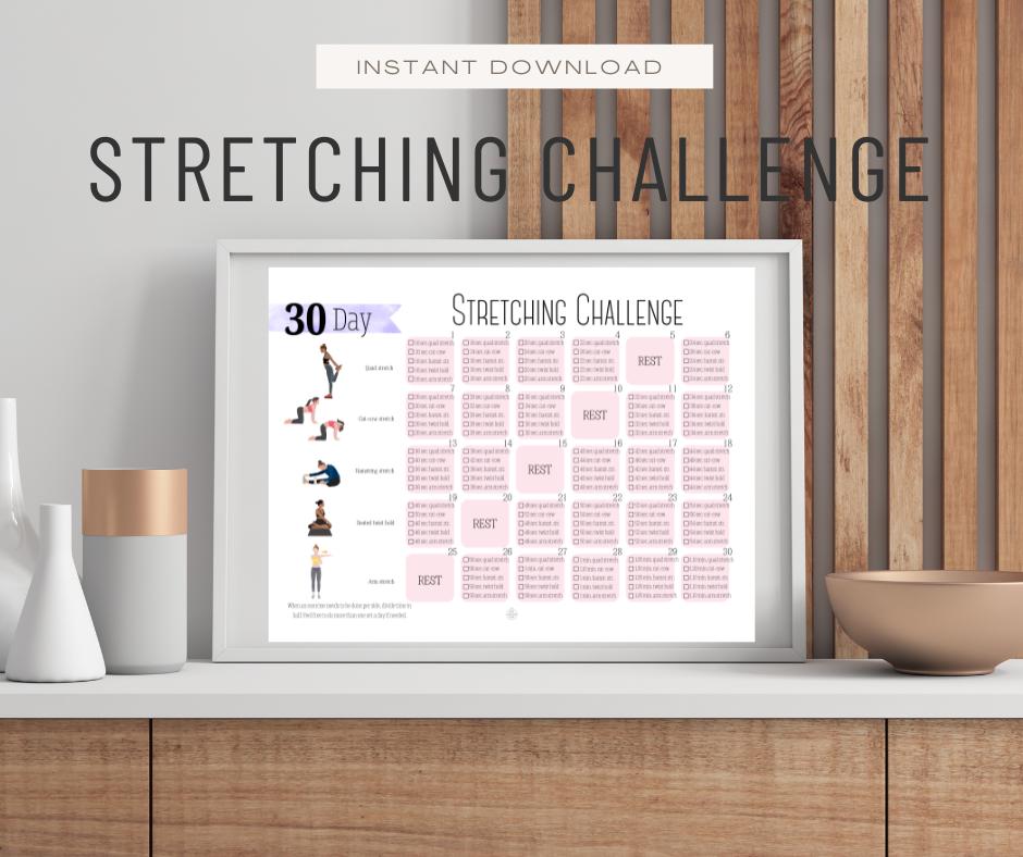 30 Day Challenge Stretching Workout, Women's Fitness, Instant Download ...