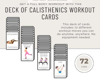 Calisthenics Workout Cards: Bodyweight Exercise Templates (Digital Download) Fitness Coach Resource
